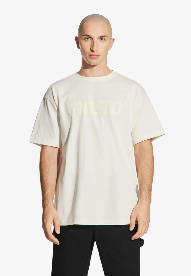 Koszulka męska t-shirt oversize Prosto Big Log złamana biel