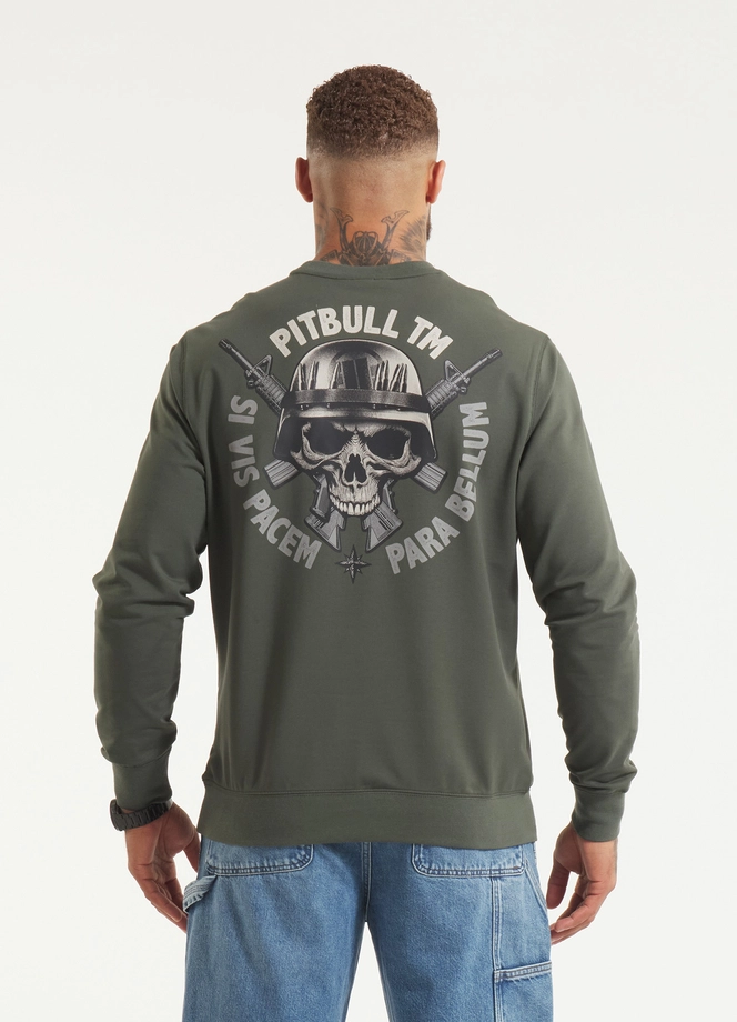 Bluza męska bez kaptura Pitbull Pit Bull Para Bellum zielona