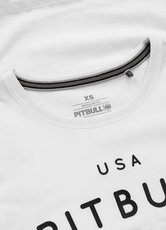 Koszulka t-shirt damska Pit Bull Pitbull USA CAL biała