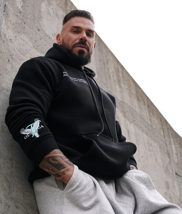 Bluza męska z kapturem Olavoga EAGLE czarna