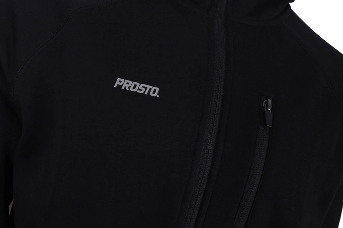 Bluza męska rozpinana z kapturem Prosto Klasyk Tech Zip Speedy czarna
