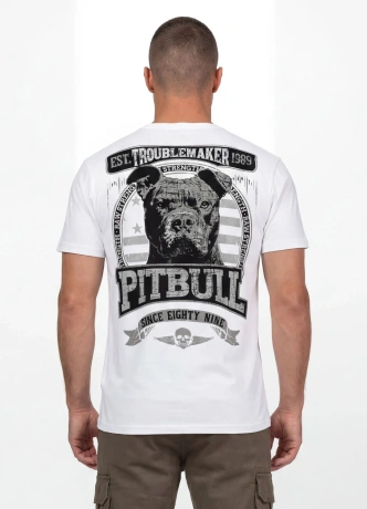 Koszulka męska T-Shirt Pitbull Troublemaker biała