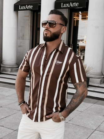 Koszula męska T-Shirt Olavoga Mius brązowa