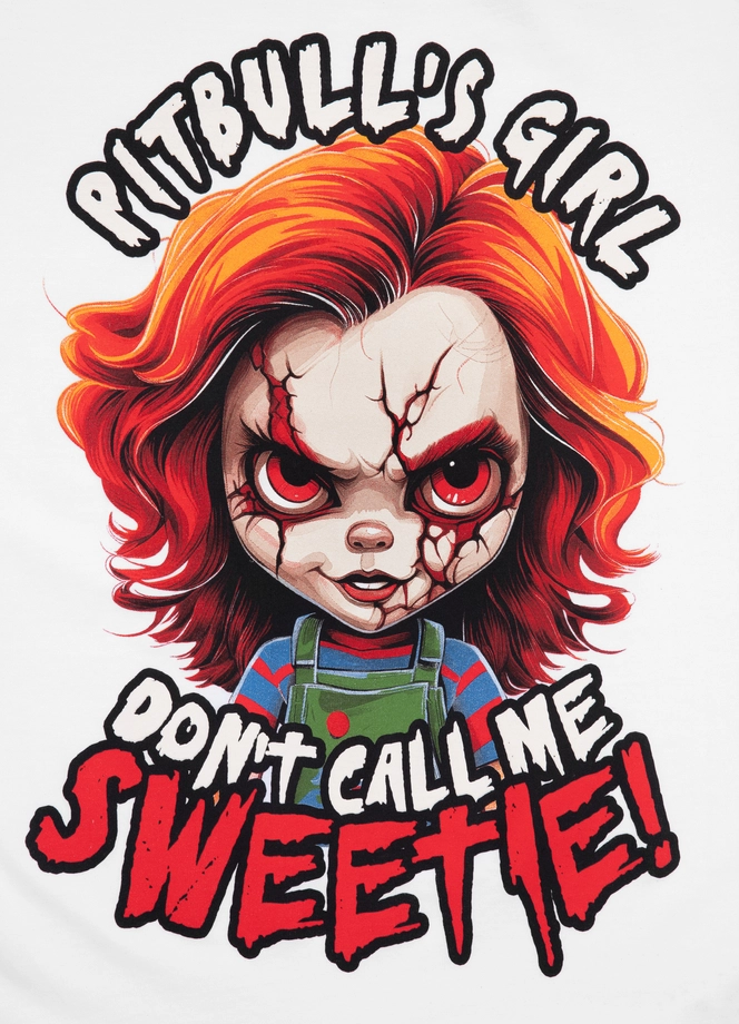 Koszulka damska T-shirt Pit Bull Sweetie-Chu biała