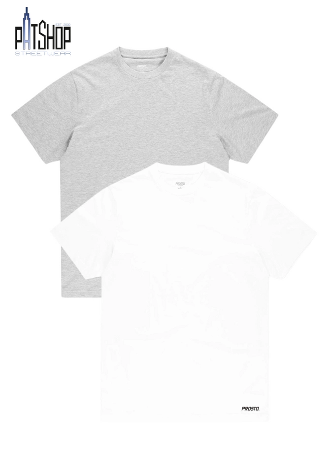 Koszulka męska t-shirt Prosto zestaw 2 PACK Basic szary/biały