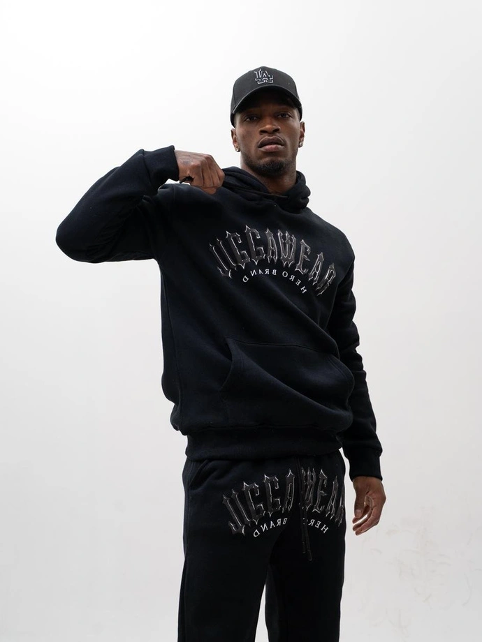Komplet dresowy męski Jigga Wear Trap Logo czarny