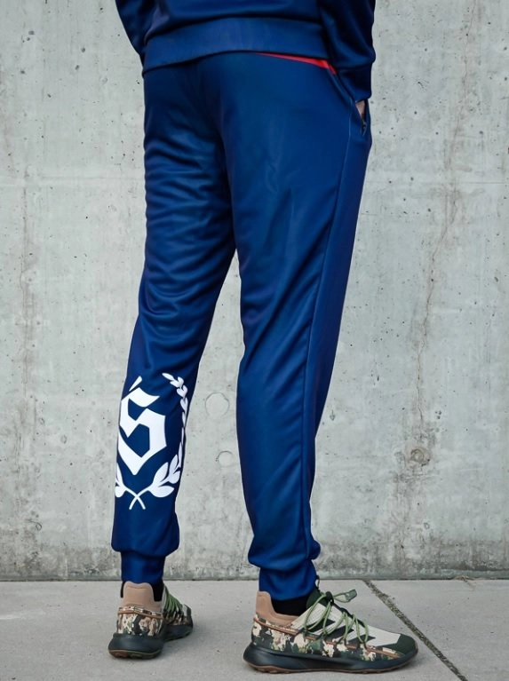 Spodnie dresowe męskie Środowisko Miejskie Laur Poliester granatowe