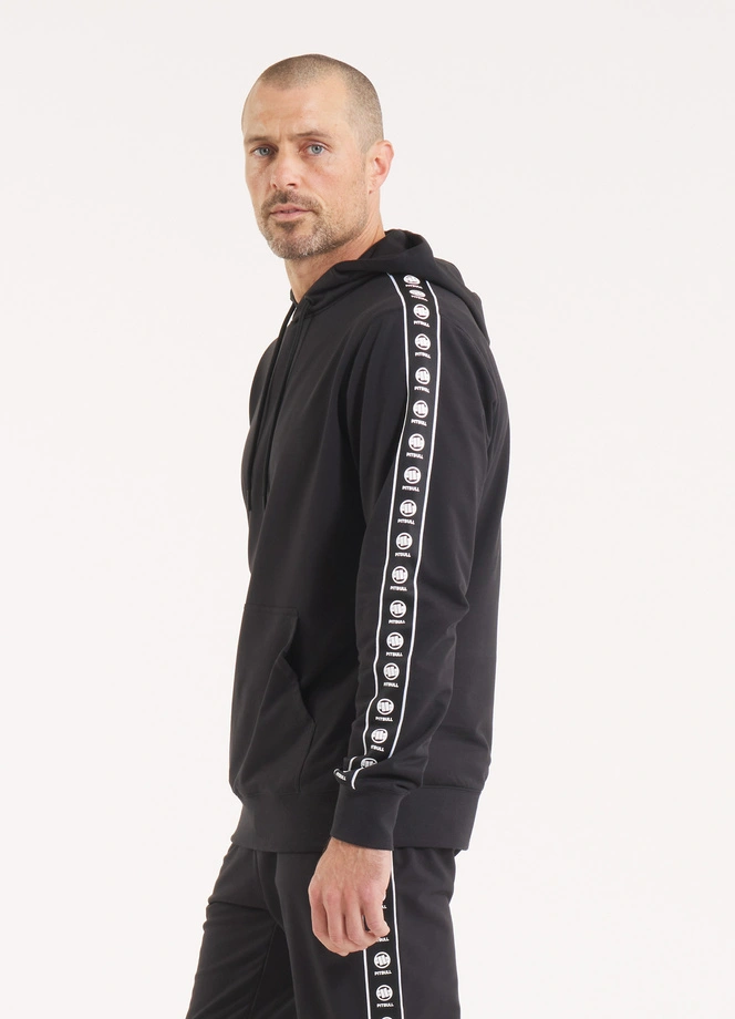 Bluza męska z kapturem Pitbull Pit Bull Tape Nugget czarna