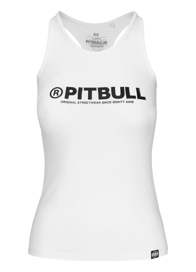 Koszulka Tank Top damski Pit Bull Pitbull R biała