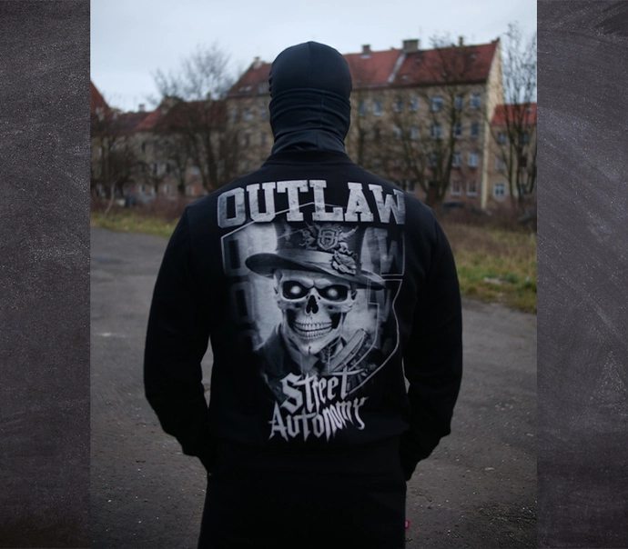 Bluza męska bez kaptura Street Autonomy Outlaw czarna