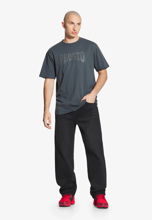 Koszulka męska t-shirt Prosto Collage czarna/grafitowa