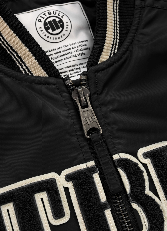 Kurtka męska przejściowa bejsbolówka Pit Bull Detroit czarna