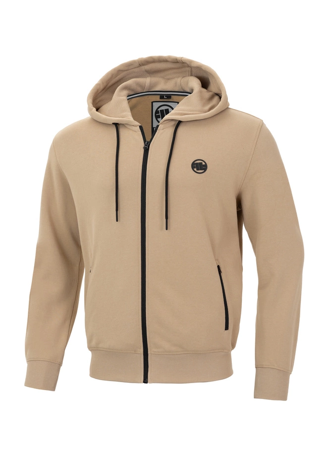 Bluza męska z kapturem ZIP Pitbull Pit Bull Terry Small Logo hooded beżowa