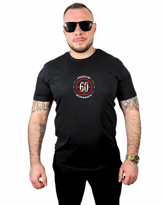 Koszulka męska T-shirt Ciemna Strefa STOP 60 Statystyka czarna