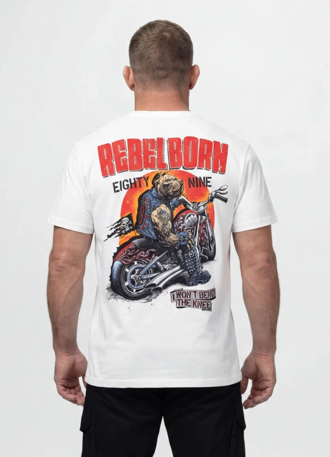 Koszulka męska T-Shirt Pit Bull Rebel Born biała
