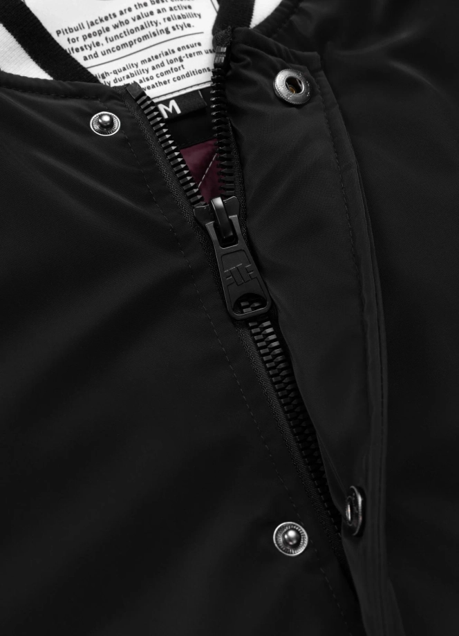 Kurtka męska przejściowa bejsbolówka Pit Bull Manolito czarno/biała