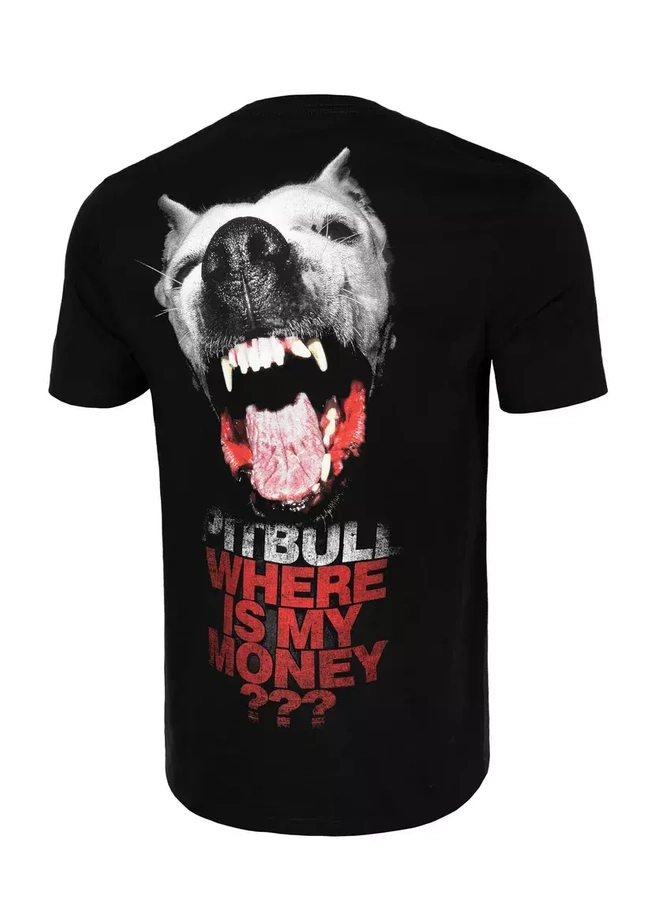 Koszulka męska T-Shirt Pit Bull Pitbull Where is my money czarna