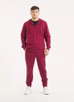 Bluza męska z kapturem Pitbull Pit Bull Tape Nugget ZIP bordowa