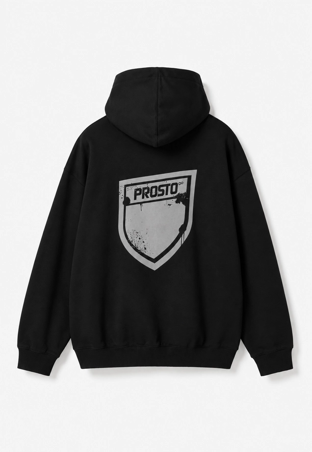 Bluza męska z kapturem oversize Prosto Splash Shield czarna