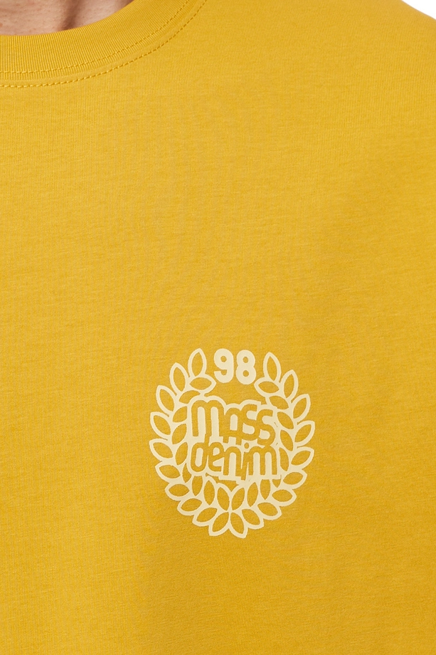 Koszulka męska t-shirt Mass Dnm Base Back żółta