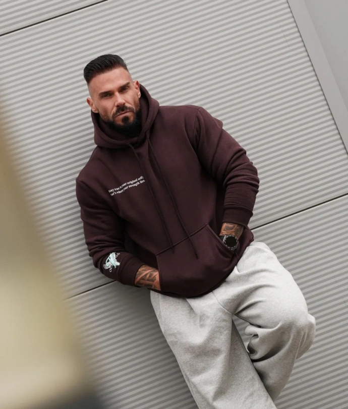 Bluza męska z kapturem Olavoga EAGLE brązowa