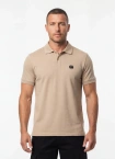 Koszulka męska Polo Pitbull Jersey Slim Fit Small Logo beżowa