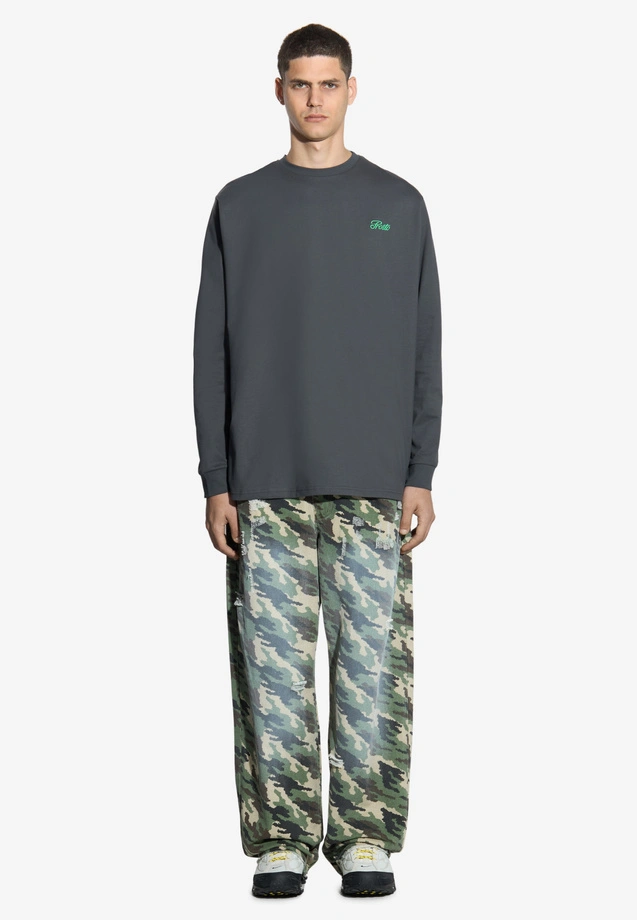Koszulka longsleeve męski Prosto Coolt grafitowa czarna