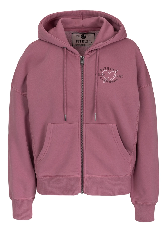 Komplet damski krótki Pitbull Manzanita Heart ZIP Washed różowy