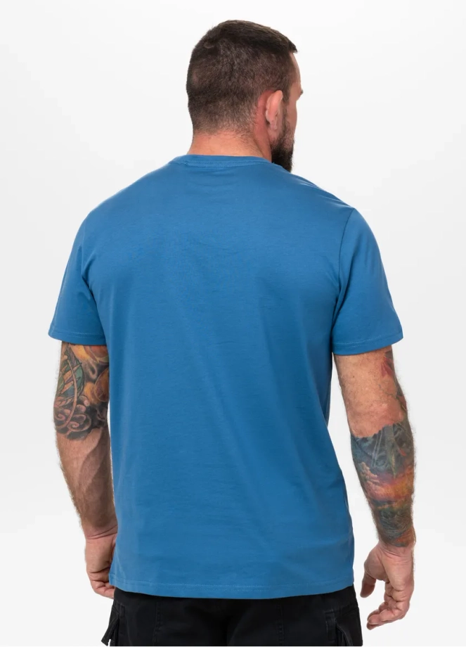 Koszulka męska T-Shirt Pit Bull Pitbull Logo Palms niebieska