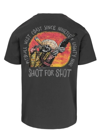 Koszulka męska T-Shirt Pit Bull Pitbull Shot For Shot grafitowa szara