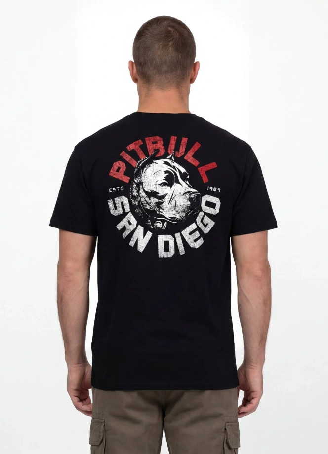 Koszulka męska T-Shirt Pit Bull Pitbull Dog SD czarna