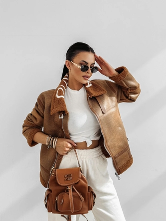 Kurtka zimowa damska Olavoga Lennox karmelowa