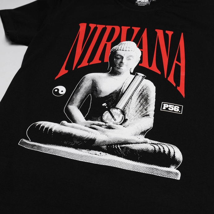 Koszulka męska T-shirt Dudek P56 Nirvana Budda czarna