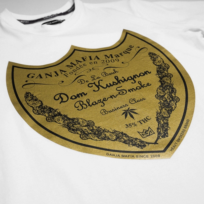 Koszulka męska T-shirt Ganja Mafia Dom biały