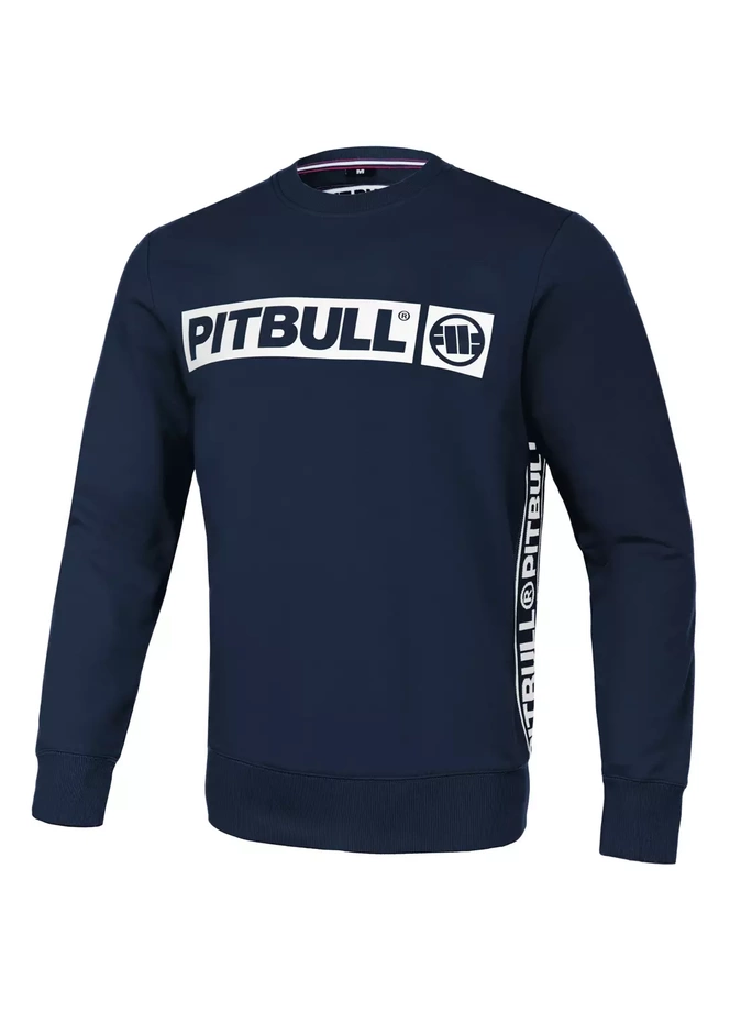 Bluza męska bez kaptura Pitbull Albion Pit Bull crewneck granatowa