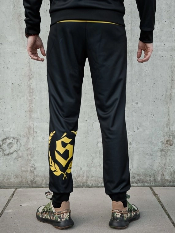 Spodnie dresowe męskie Środowisko Miejskie Laur Poliester czarno/żółte