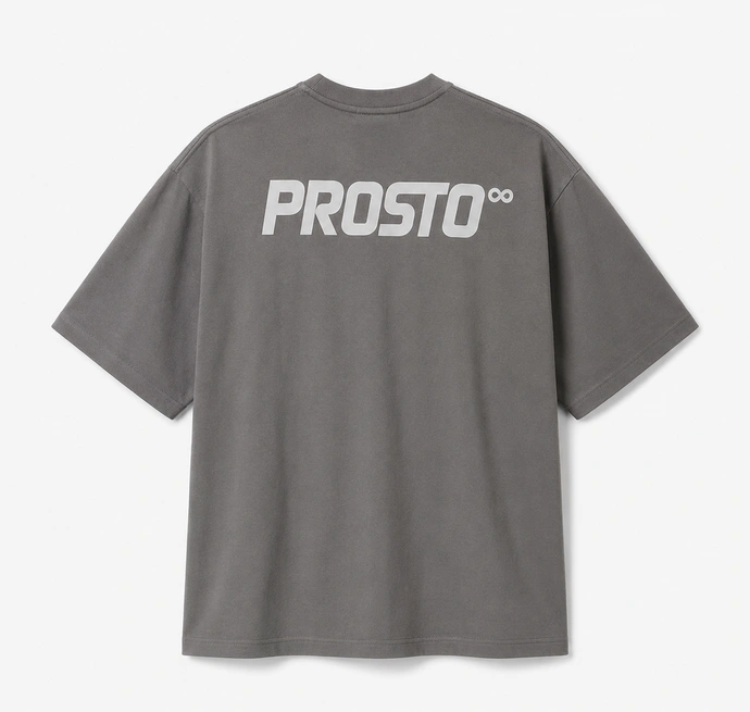 Koszulka męska t-shirt oversize Prosto Big Log Infinity ciemno szara