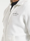 Bluza męska z kapturem Pitbull Pit Bull Sampson ZIP biała