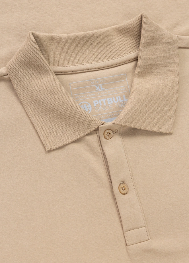 Koszulka męska Polo Pitbull Jersey Slim Fit Small Logo beżowa