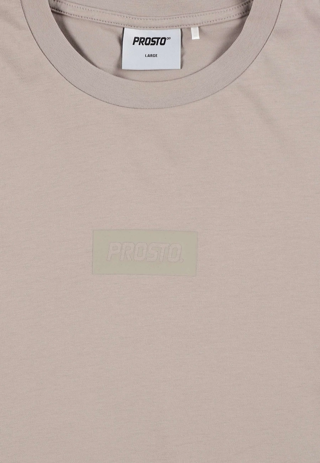 Koszulka męska t-shirt Prosto Box Logo beżowa