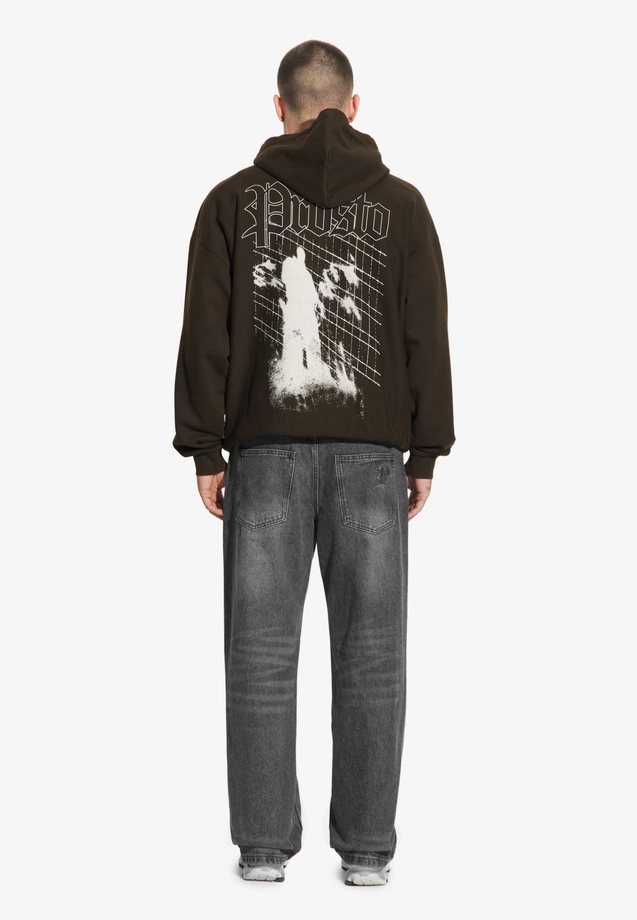 Bluza męska z kapturem Prosto Shadow sprany czarny