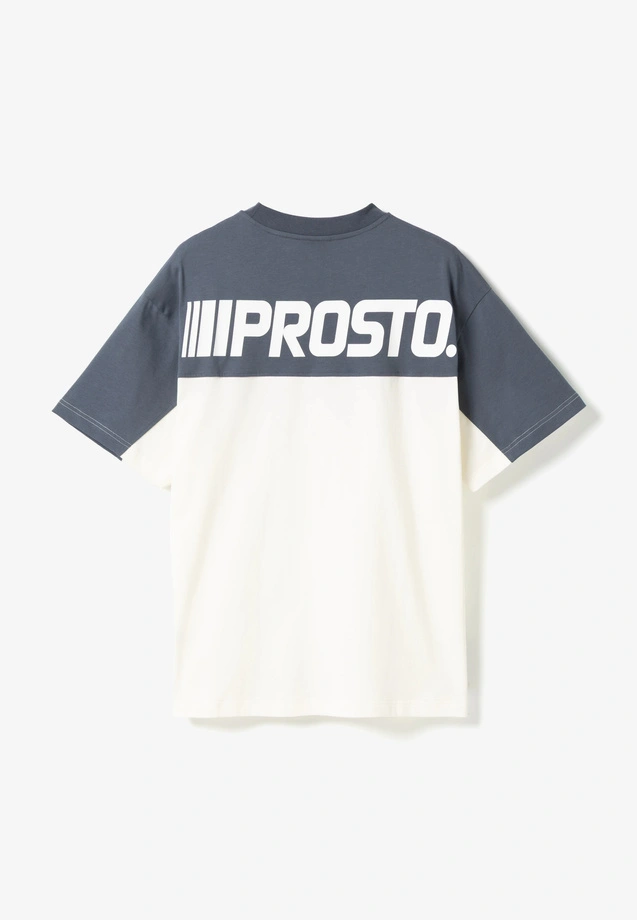 Koszulka męska t-shirt oversize Prosto Classic Block granatowa