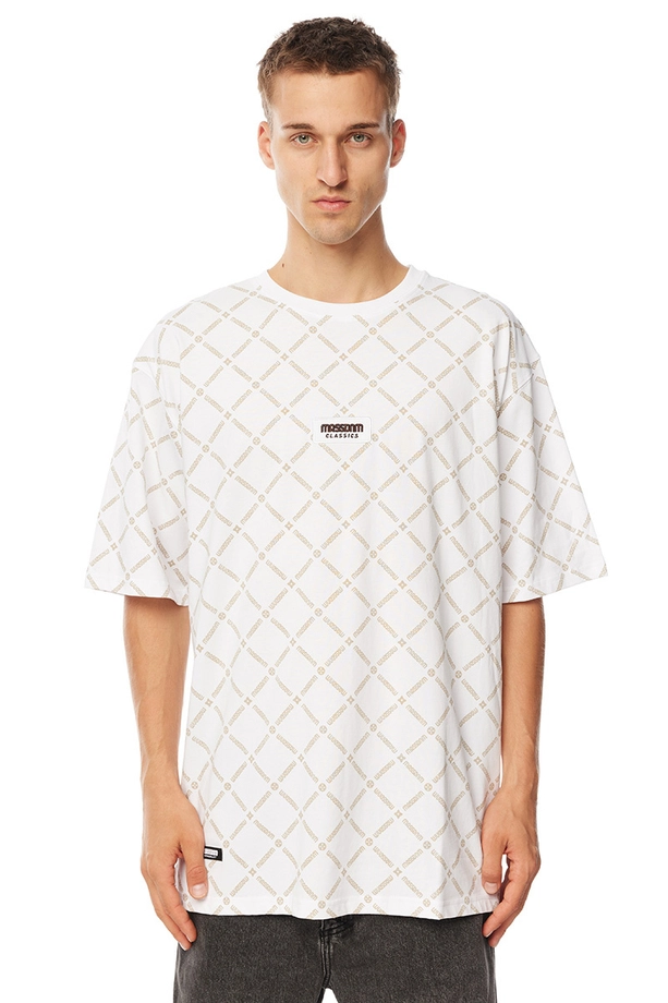 Koszulka męska t-shirt Mass Dnm Monogram biała