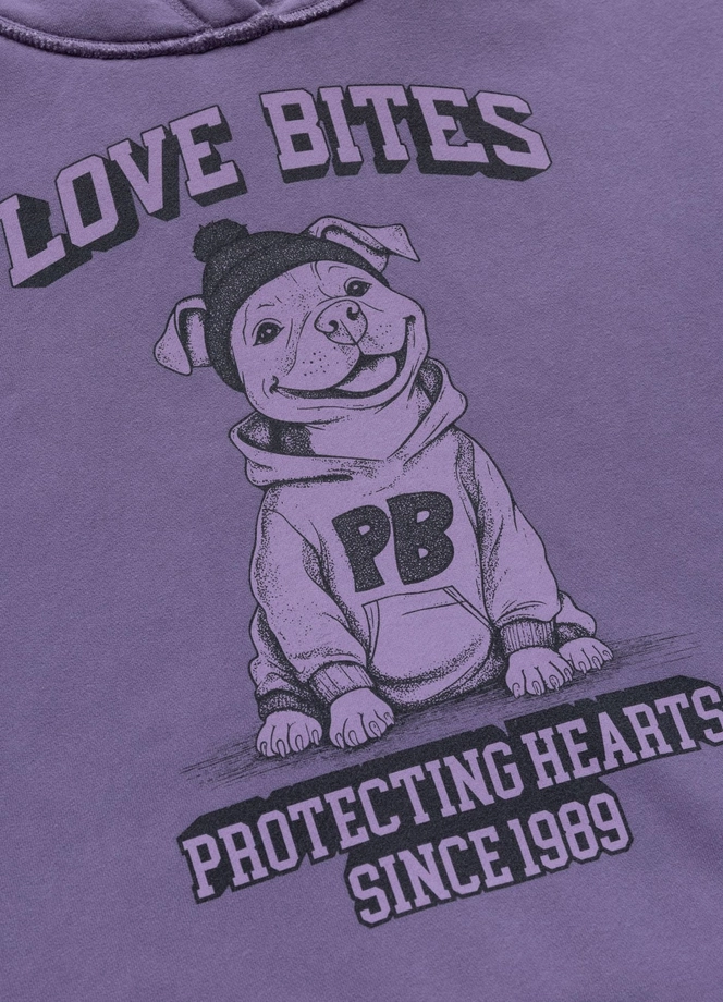 Bluza damska z kapturem Pitbull Washed Love Bites fioletowe