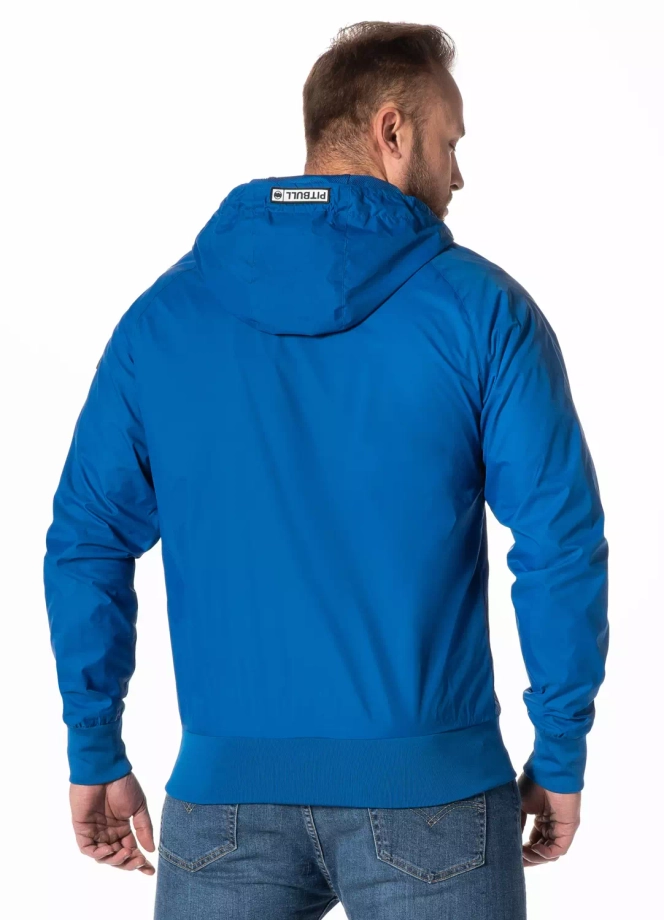 Kurtka męska wiosenna przejściowa Pit Bull Athletic Logo Nylon Jacket wiatrówka niebieska