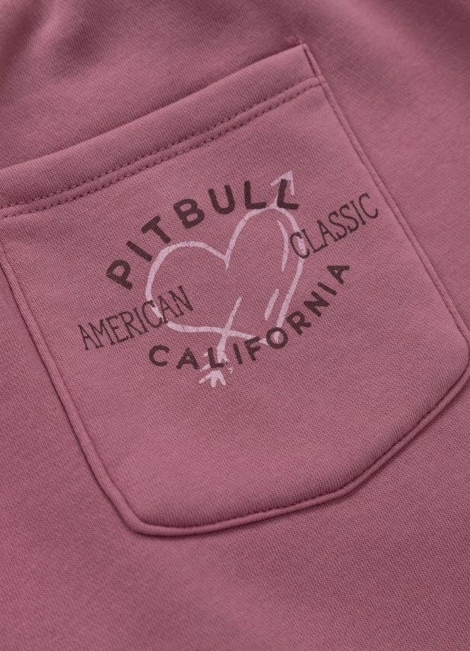 Komplet damski krótki Pitbull Manzanita Heart ZIP Washed różowy