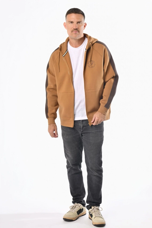 Bluza męska rozpinana z kapturem Pit Bull San Diego CA miodowy żółty