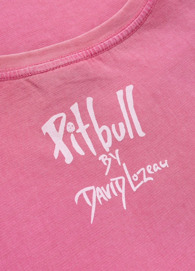 Koszulka damska T-shirt Pit Bull DoubleTrouble sprany różowy