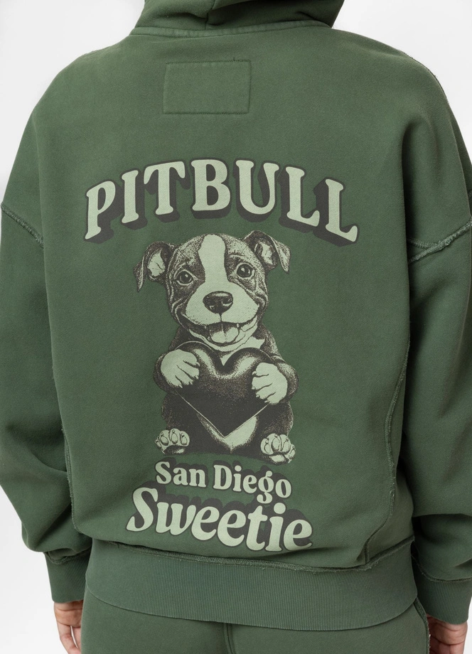 Komplet dresowy damski z kapturem Pitbull Washed Lovia Sweetie zielony