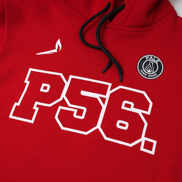 Bluza męska z kapturem Dudek P56 Palę Sobie Grass czerwona